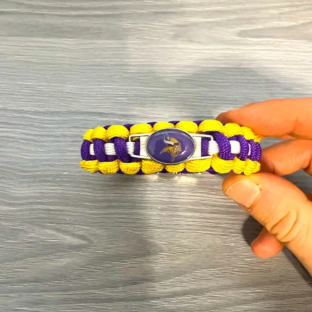 Minnesota Vikings Paracord Rope Bracelet, Handmade by Heroes, Made by Veterans